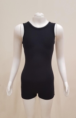 GYMO DANCEWEAR - Gymo Dancewear Studio Basic Kısa Kol Koton Tulum Şort Siyah