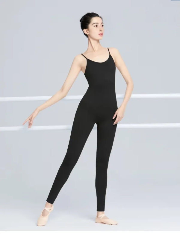 Gymo Dancewear İnce Askılı Tulum Siyah