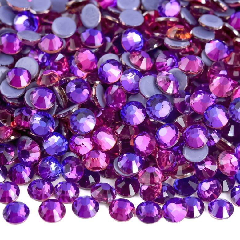 Gymo Premium Kalite Altı Düz Ütü İle Yapışan (Hotfix) Kristal Taş SS16 (3.8-4mm) Purple Velvet (720 Adet)