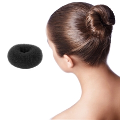  - Hair Bun Sponge Medium Size Black 8cm