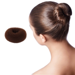  - Hair Bun Sponge Medium Size Brown 8cm