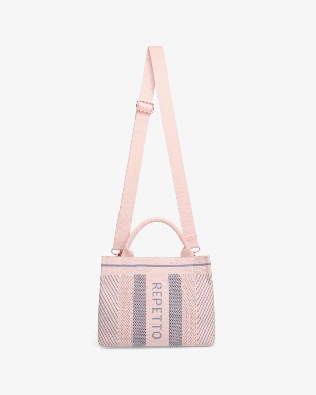 Repetto Small Tote Bag Blush Pink x Grey