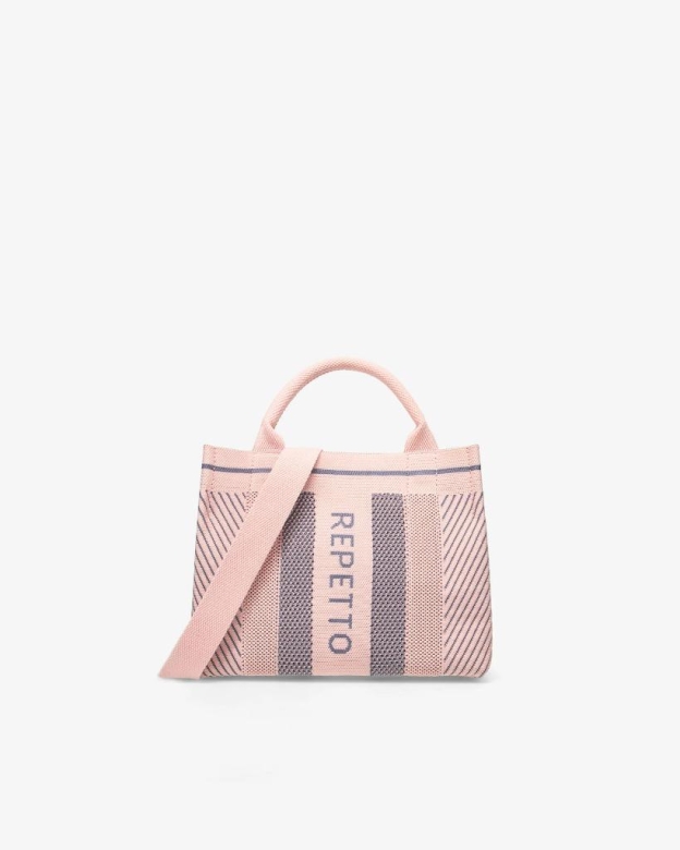 Repetto Small Tote Bag Blush Pink x Grey