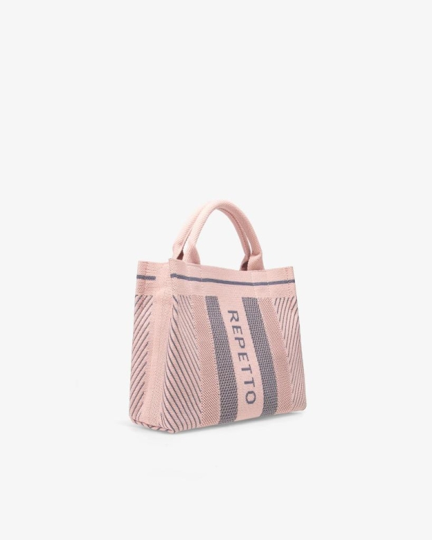 Repetto Small Tote Bag Blush Pink x Grey