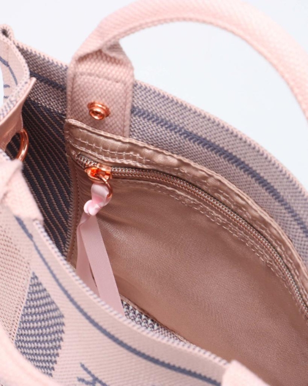 Repetto Small Tote Bag Blush Pink x Grey