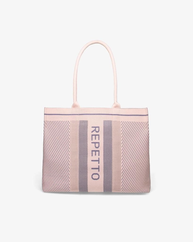 Repetto Tote Bag B0335 Blush Pink x Grey