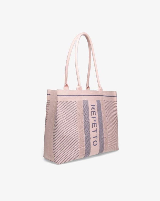 Repetto Tote Bag B0335 Blush Pink x Grey