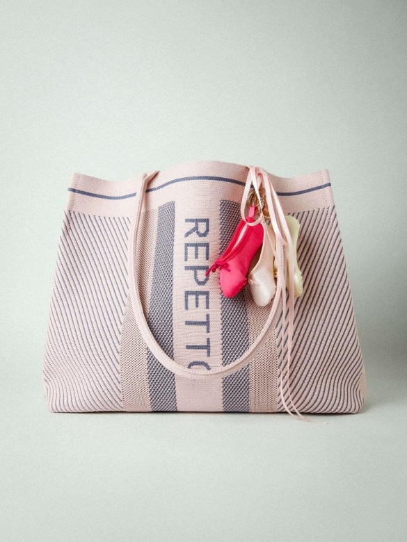 Repetto Tote Bag B0335 Blush Pink x Grey